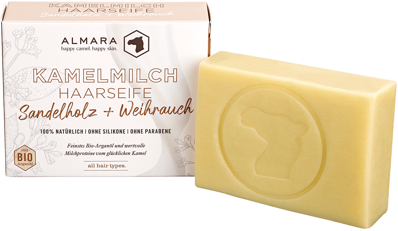 Kamelmilch-Haarseife Sandelholz + Weihrauch Kamelmilch-Haarseife Sandelholz + Weihrauch ohne Hintergrund