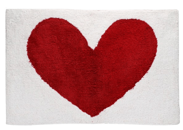 Badematte Herz Fluffige Badematte Herz