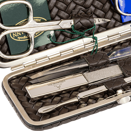 Maniküre-Etui Flechtleder Dunkelbraun Maniküre-Etui Flechtleder Dunkelbraun