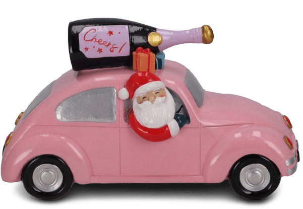 Santa in Auto Weihnachtsdeko Santa in Auto