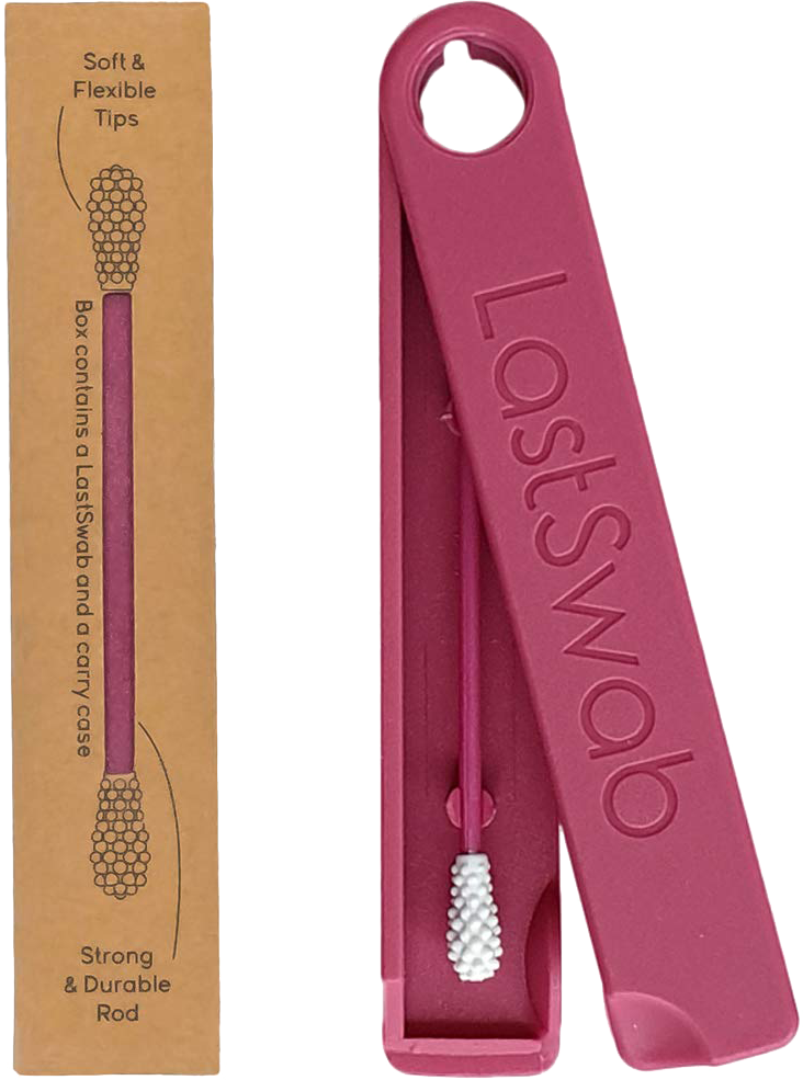 Wattestäbchen Basic LastSwab - Wiederverwendbare Wattestäbchen Basic Himbeere ohne Hintergrund