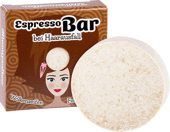 Festes Shampoo Espresso-Bar Wolkenseifen Festes Shampoo Espresso-Bar ohne Hintergrund