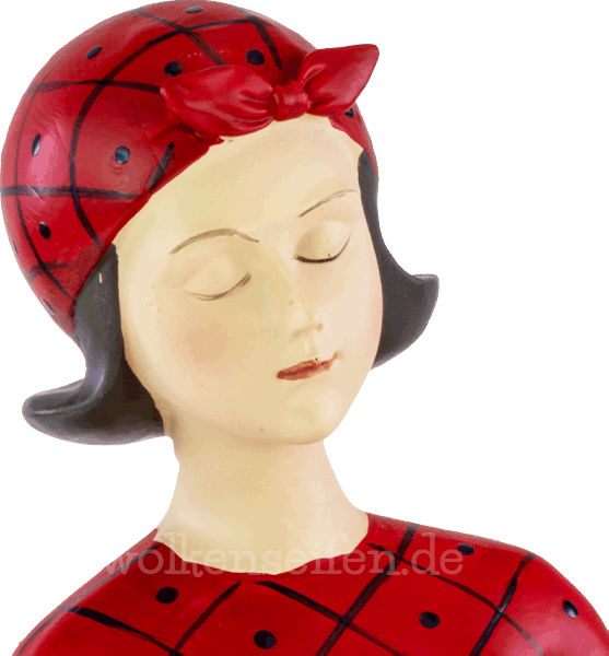 Pinup sitzend rot-kariert