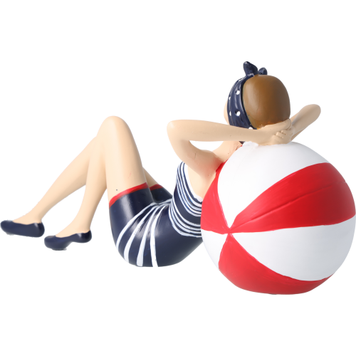 Pinup Schwimmerin liegend auf Ball Pinup Schwimmerin liegend auf Ball