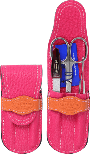 Maniküre-Etui Leder pink-orange F. Hammann Maniküre Etui Mini beige-braun