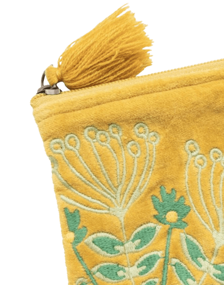 Kosmetiktasche Samt Flower gelb