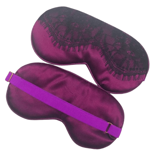 Schlafmaske mit Spitze Purple Satin-Schlafmaske Purple mit Spitze schwarz