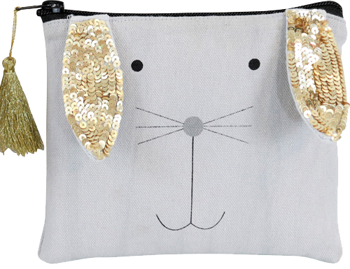 Kosmetiktasche Hasenohren klein Grau ohne Hintergrund