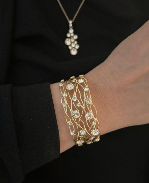 Cages Armreif Gold Weiß Cages Armreif Gold Weiß