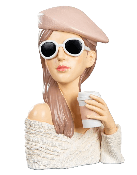 Kaffee-Lady mit Mütze Dekofigur Kaffee-Lady mit Mütze