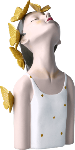 Mädchen mit Schmetterlingen Dekofigur Mädchen pink schmetterling