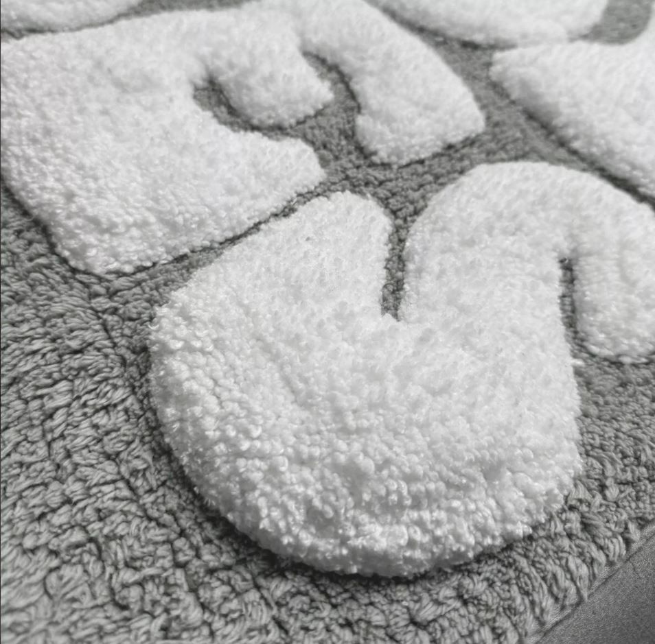 Badematte Good Vibes Grau