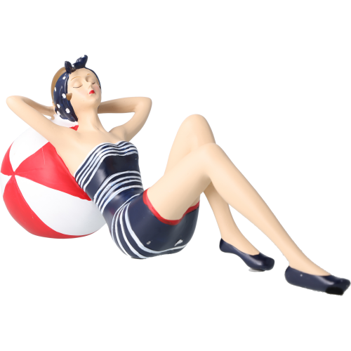 Pinup Schwimmerin liegend auf Ball Pinup Schwimmerin liegend auf Ball