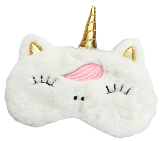 Schlafmaske Plüsch-Einhorn Weiß Schlafmaske Plüsch-Einhorn