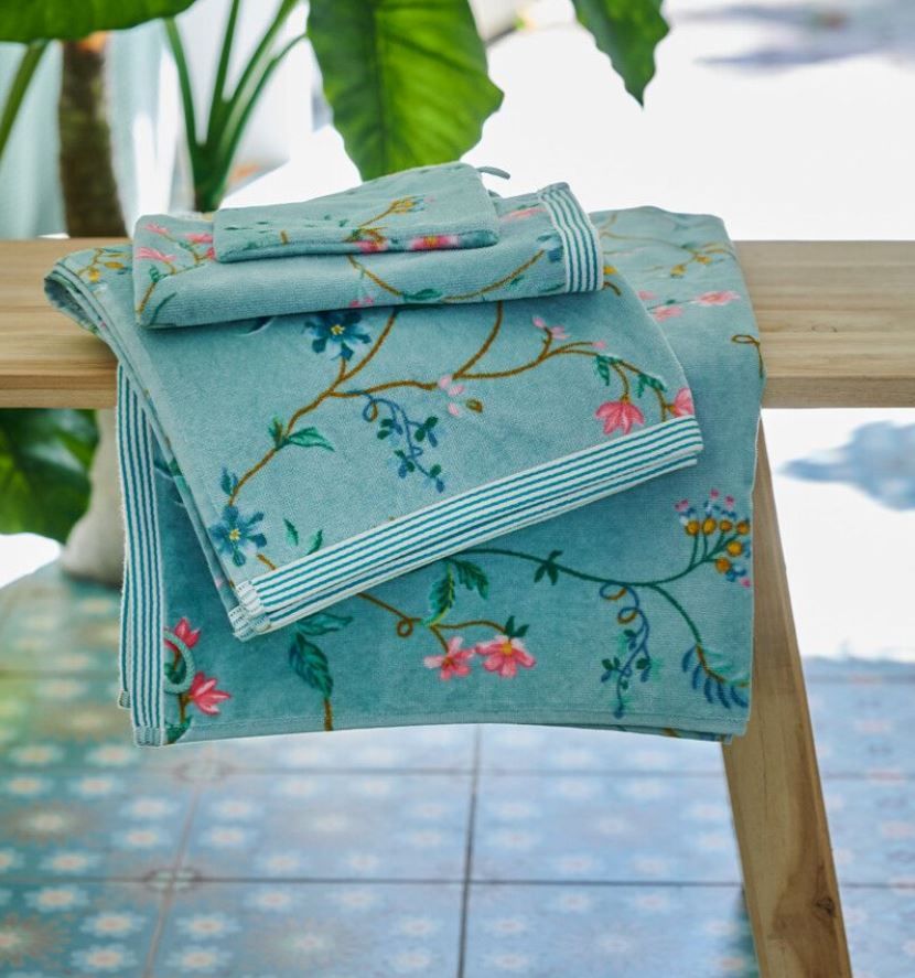 Handtuch Les Fleurs Hellblau