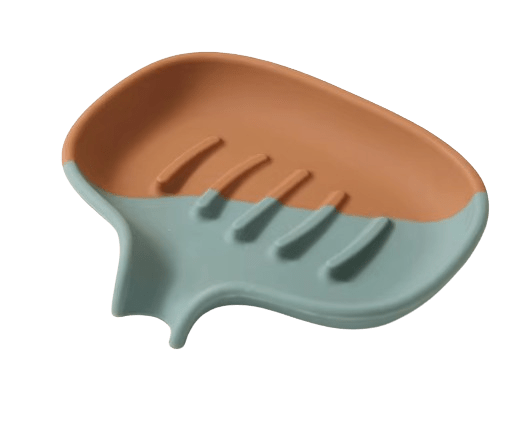 Silikonseifenablage Braun-Grün Silikon Seifenablage Bi-Color Braun-Grün