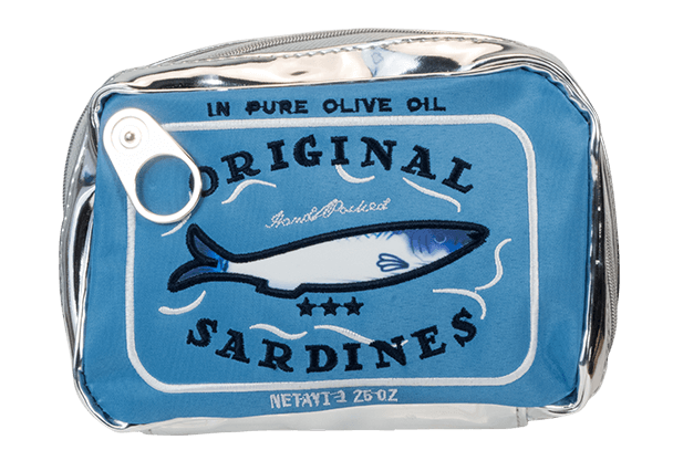 Sardinen-Kosmetiktasche Blau Kosmetiktasche Sardinenbüchse