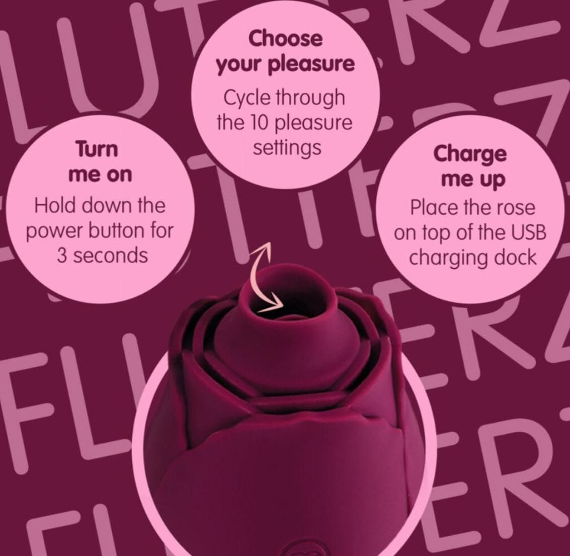 Zungenvibrator The Rose Flutterz