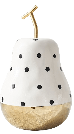 Deko-Birne mit Gold Deko-Birne aus Keramik