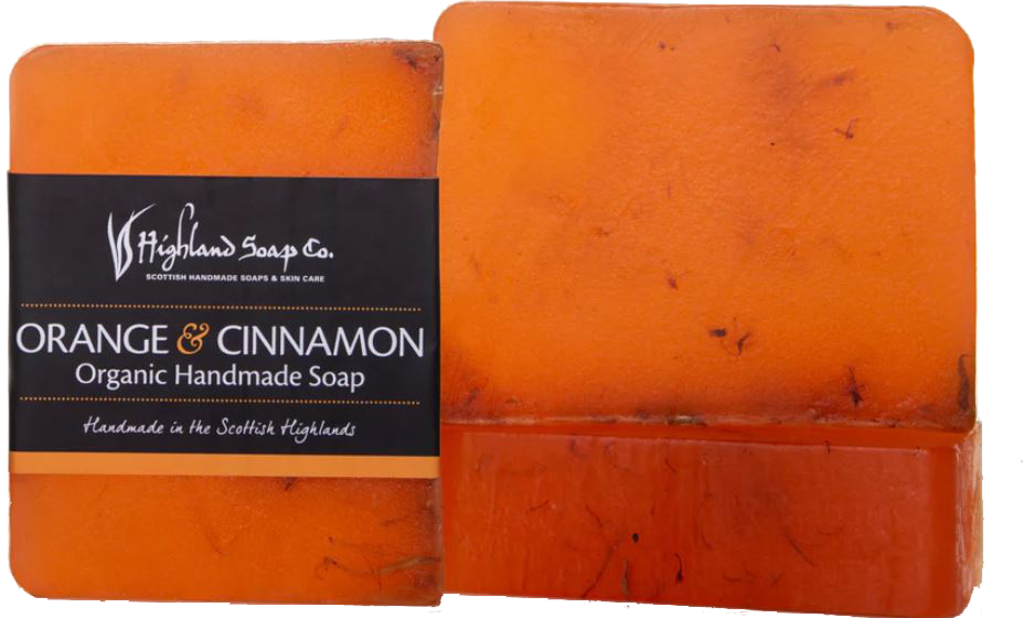 Bio-Glycerinseife Orange & Zimt Highland Soaps Zimtseife mit süßer Orange ohne Hintergrund
