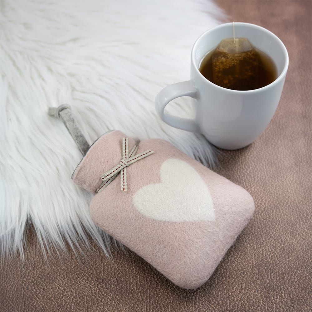 Mini-Wärmflasche Herz rosa