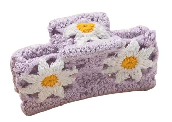 Haarkralle Strick Flieder