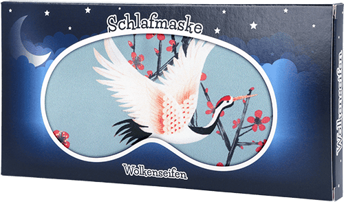 Schlafmaske Kranich Hellblau