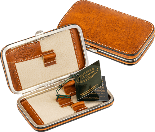 Maniküre-Etui Leder Hellbraun leer (klein) Maniküre Etui Kalbleder Eschenburg