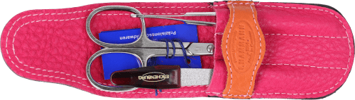 Maniküre-Etui Leder pink-orange Maniküre-Etui Leder pink-orange