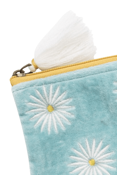 Kosmetiktasche Samt Flower blau Kosmetiktasche Samt Flower blau