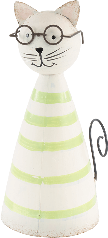 Kegelkatze grün Dekofigur Make-Up-Lady