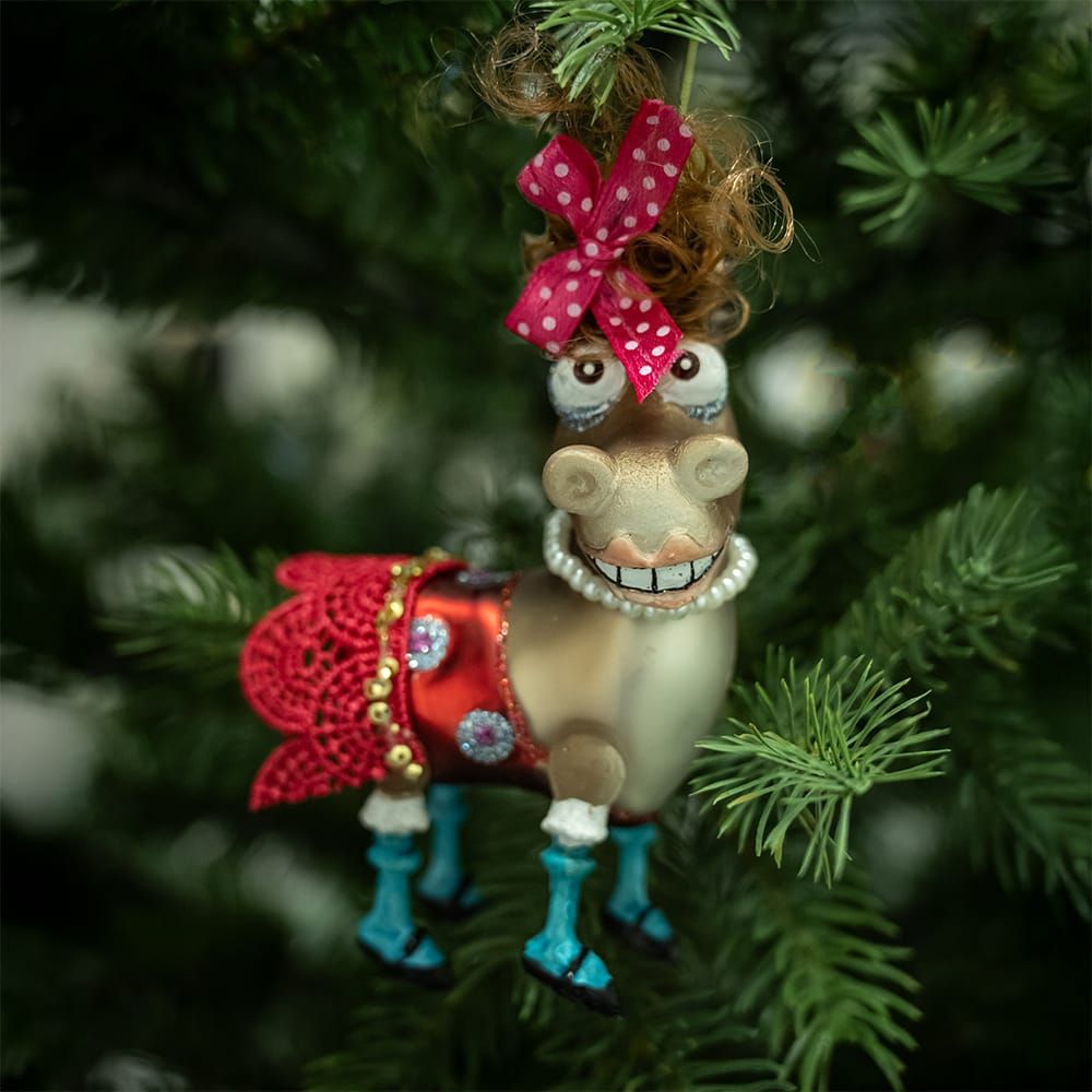 Anhänger Glitzer-Esel rot Anhänger Glitzer-Esel rot