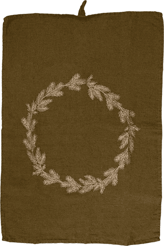 Dorothee Lehnen Geschirrtuch Gingko gold