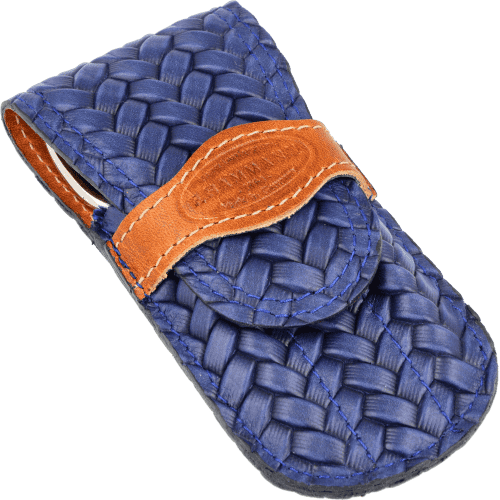 Maniküre-Etui Leder dunkelblau-braun