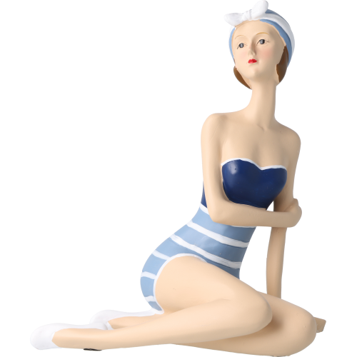 Pinup Schwimmerin sitzend Pinup Schwimmerin lang liegend