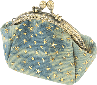Mini-Clutch Sternchen Blau Kosmetiktasche Clutch Sternchen