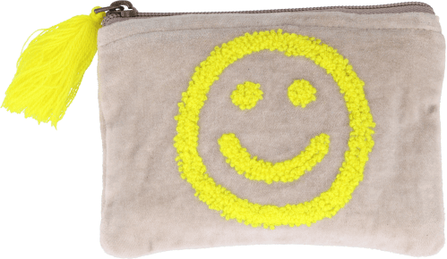 Samttasche Smiley Neongelb Samttasche Smiley Neongelb