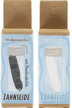 Zahnseide Black & White Wolkenseifen vegane Zahnseide