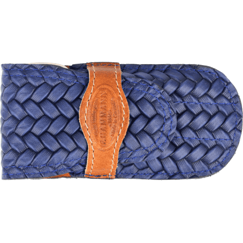 Maniküre-Etui Leder dunkelblau-braun