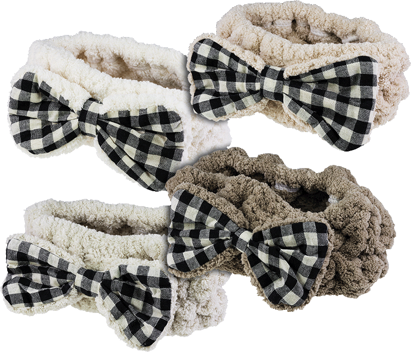 Make-Up-Haarband Karoschleife (4 Varianten) Make-Up-Haarband Karoschleife (4 Varianten) ohne Hintergrund