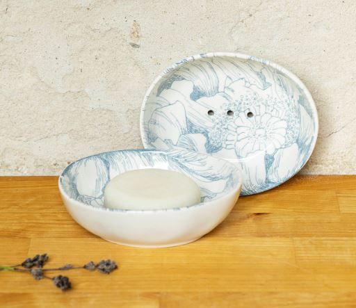 Seifenschale Floral Hellblau