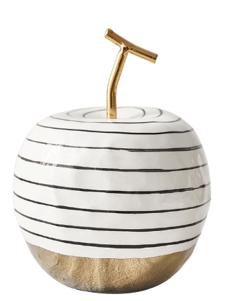 Deko-Apfel mit Gold Deko-Apfel aus Keramik