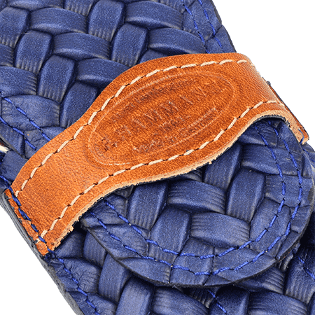 Maniküre-Etui Leder dunkelblau-braun