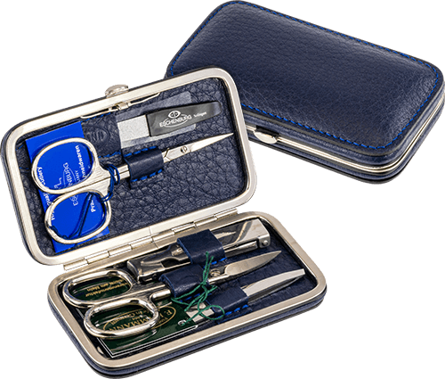 Maniküre-Etui Leder Blau F. Hammann Maniküre Etui Kalbleder Eschenburg