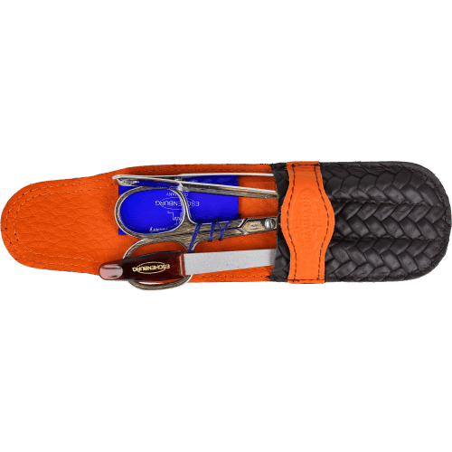 Maniküre-Etui Leder braun-orange Maniküre-Etui Leder braun-orange