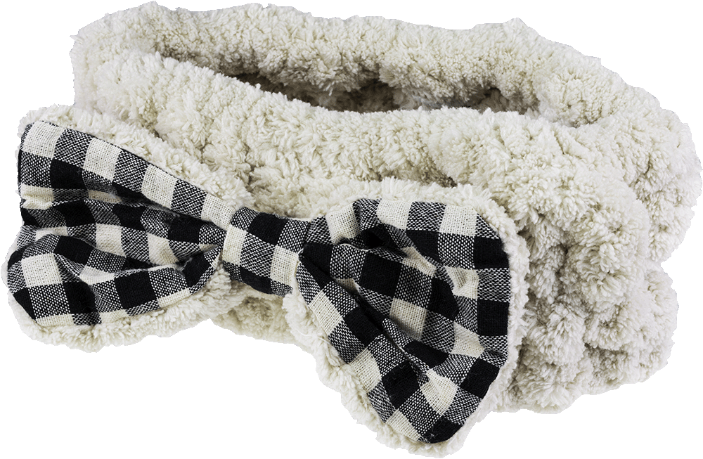 Make-Up-Haarband Kakhi + Karoschleife ohne Hintergrund