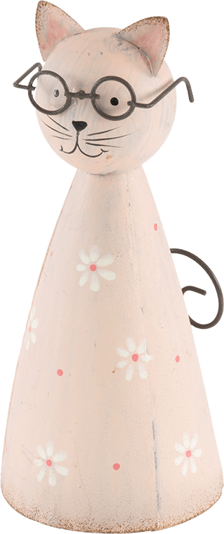 Kegelkatze rosa Dekofigur Make-Up-Lady