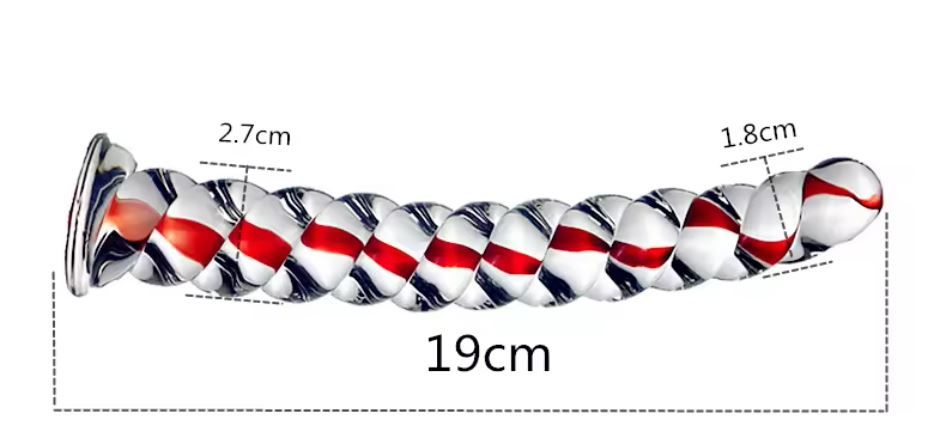 Glas-Dildo Candy Cane