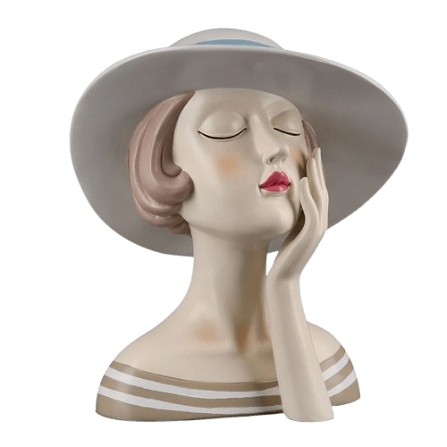 Lady mit weißem Hut Dekofigur Lady mit weißem Hut