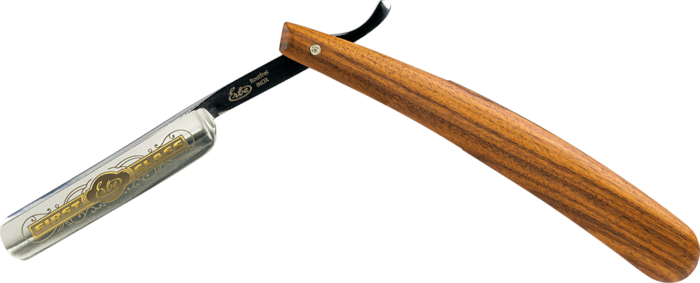 Rasiermesser mit Palisandergriff ohne Hintergrund